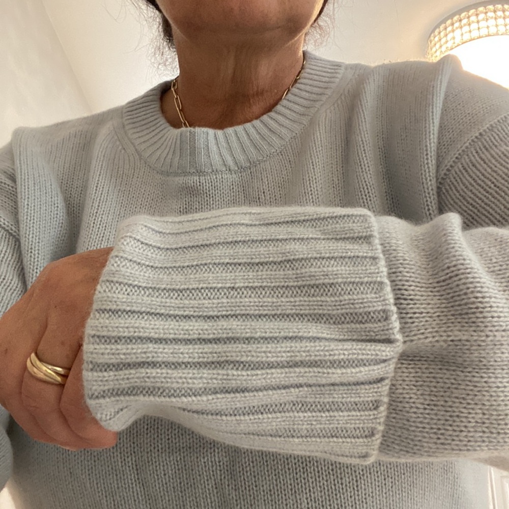 Jason Wu 💯 Baby soft cashmere sweater.Womens.Light blue.English knitting